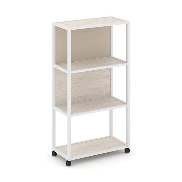 Shelf Mobile Стеллаж 4 уровня 1 секция VR.LT-STK-403.12 Денвер Светлый/Металл Белый/W-04 1200*400*1523 - Вид 1