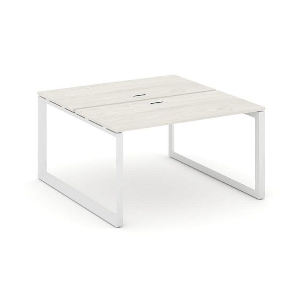 Style Project Next Рабочая станция двухсторонняя SN-59O.DRS-011 Дуб Наварра/Металл Белый/Белый Заглушка 980*1432*750 - Вид 1