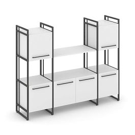 Rift Шкаф комбинированый RF.NS-002 Белый Бриллиант/Металл Антрацит 1598*396*1286 - Фото предпросмотра