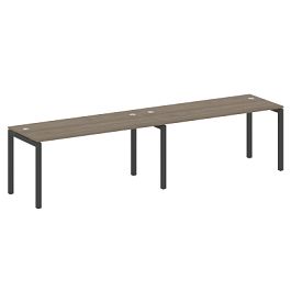 Metal System Quattro Р. ст. на 2 раб. места на П-образном м/к 50БП.СМ-2.4 Вяз/Антрацит металл 3200*720*750 - Фото предпросмотра