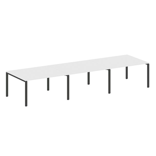 Metal System Перег. стол (3 столешницы) на П-оразном м/к БП.ПРГ-3.3 Белый/Антрацит металл 4200*1235*750 - Вид 1