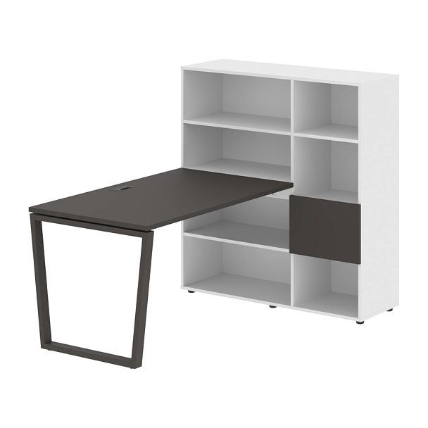 Стол-стеллаж EVRST 1213 Мокко/Мокко/Белый 1790х1250х1355 EDIS - Вид 1