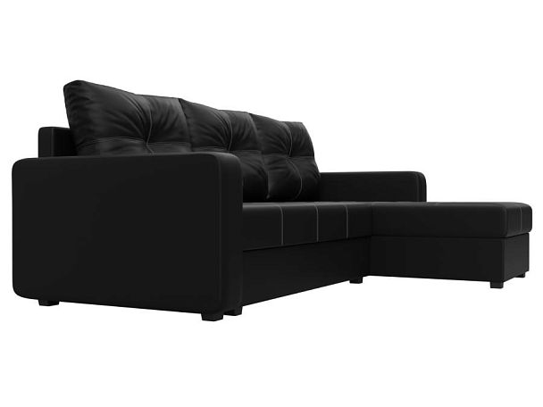 Диван угловой Ливерпуль Лайт правый угол Экокожа черный - Вид 3