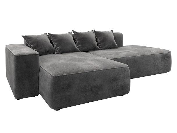 Диван угловой Лига-065 угол левый Велюр серый - Вид 2