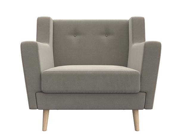 Кресло Брайтон (полностью микровельвет бежевый) - Вид 2