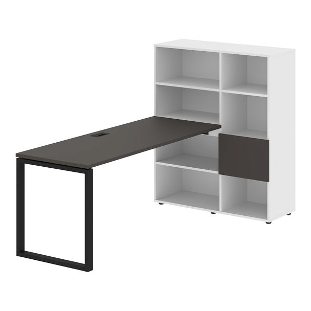 Стол-стеллаж EQRST 1117 Мокко/Черный/Белый 2190х1120х1355 EDIS - Вид 1