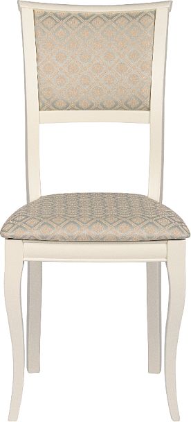 Стул деревянный с мягким сиденьем Камир Слоновая кость/Бирюзовый жаккард - Вид 2