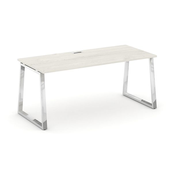 Style Project Direct Lux Стол письменный M-SN-6T1.SR-014.M Дуб Наварра/Нержавеющая Сталь/Хром 1580*700*750 - Вид 1