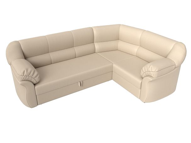 Диван угловой Карнелла правый (полностью экокожа бежевая) - Вид 5