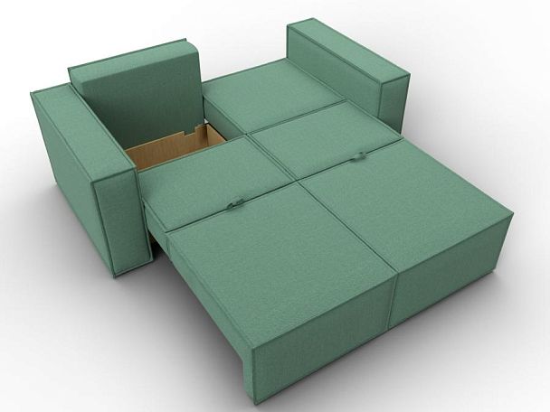 Диван прямой Куба мини Рогожка зеленый - Вид 9