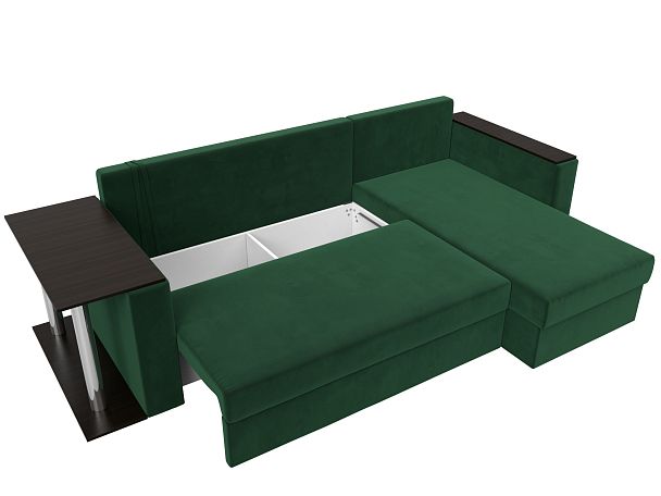 Угловой диван Атланта Лайт правый (полностью велюр зеленый) - Вид 7