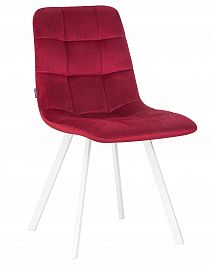 Стул обеденный DOBRIN ALEX SQUARE (белые ножки, бордовый велюр (V108-85)) - Фото предпросмотра