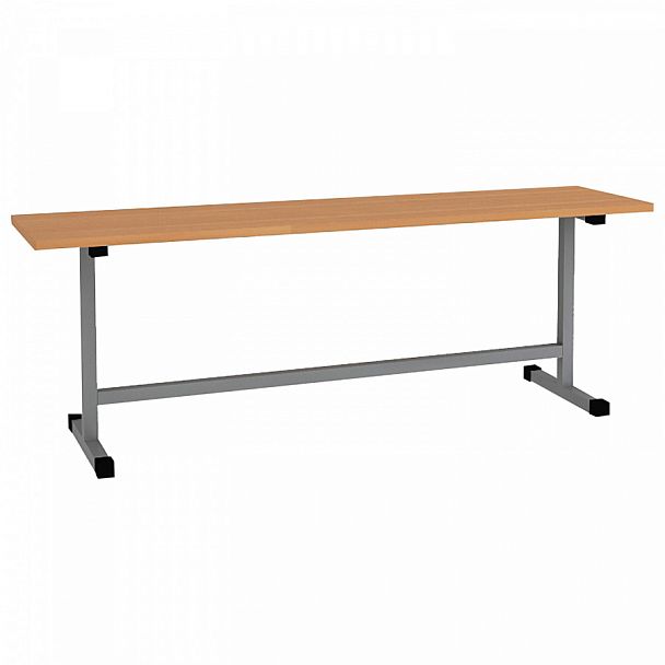 Скамья 1200х300х420 мм, каркас металлический, серый, сиденье ЛДСП бук - Вид 1