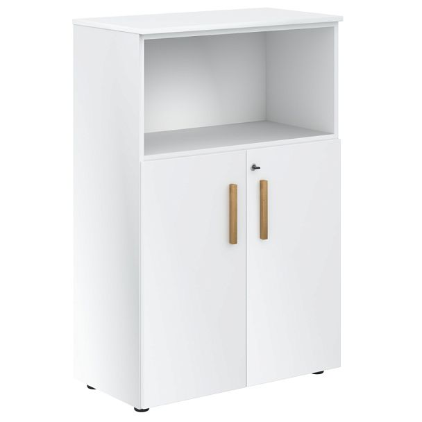 Шкаф с глухими малыми дверьми и топом FMC 80.3(Z) Белый премиум/Белый премиум 802х429х1213 FORTA - Вид 1