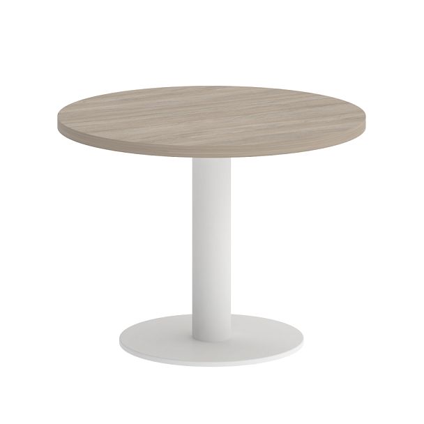 Home Office Стол журнальный круглый VR.SP-5-60.1G Дуб аттик/Белый металл 600*600*453 - Вид 1