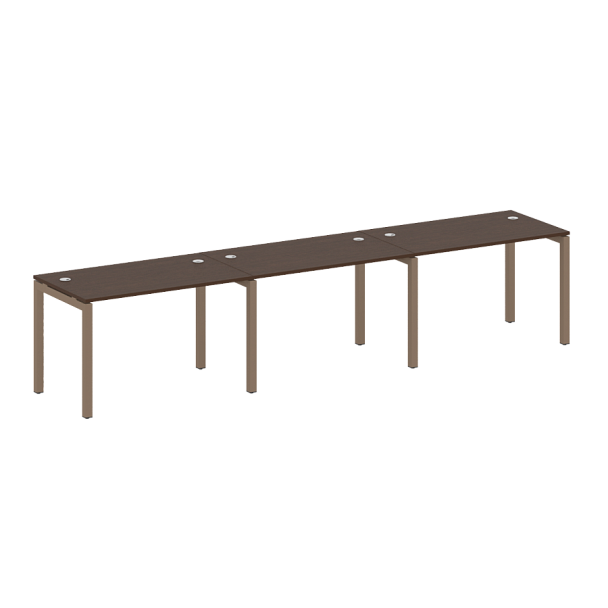 Metal System Quattro Р. ст. на 3 раб. места на П-образном м/к 50БП.СМ-3.2 Венге/Мокко металл 3600*720*750 - Вид 1