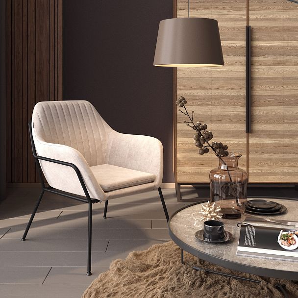 Кресло Sheffilton SHT-AMS2-1 НА МЕТАЛЛОКАРКАСЕ лунный мрамор/черный муар - Вид 8