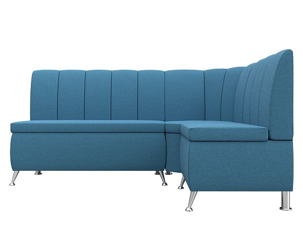 Диван кухонный угловой Кантри правый угол Рогожка голубой - Вид 2