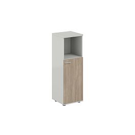 Шкаф средний с нишей 400х400х1200, 1 дв., з.ст HDF, правый / корпус: серый бархат; фасад: дуб темный Сигма / Sigma - Фото предпросмотра