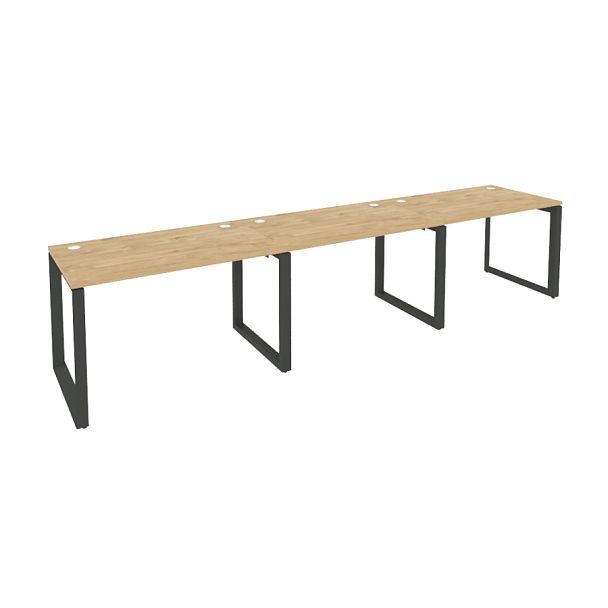 Onix Рабочая станция на О-образном м/к O.MO-RS-3.2.7 Тиквуд светлый/Антрацит металл 3540*720*750 - Вид 1