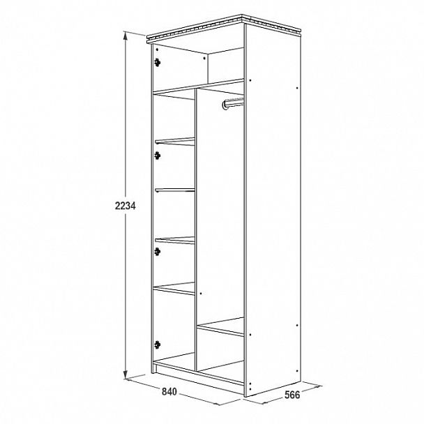 Шкаф 2-х дверный для одежды и белья "Ольга 13" - Вид 2