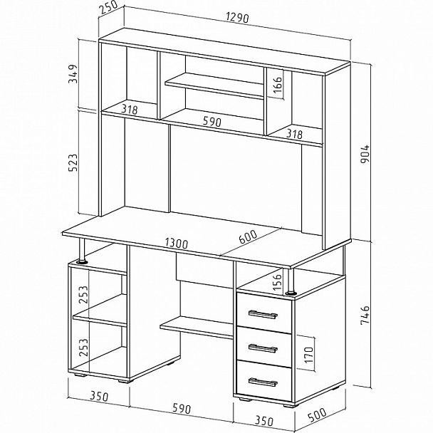 Стол письменный Амбер-18 - Вид 2