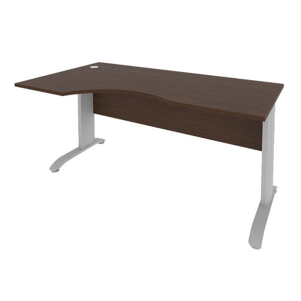 Riva Metal-L Стол криволинейный левый ПЛ.СА-1 (L) Венге/Тёмно-серый металл 1600*900*750 - Вид 1