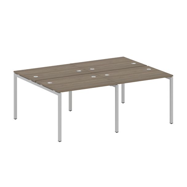 Metal System Quattro Р. ст. на 4 раб. места на П-образном м/к 40БП.СМ-4.1 Вяз/Серый металл 2000*1475*750 - Вид 1