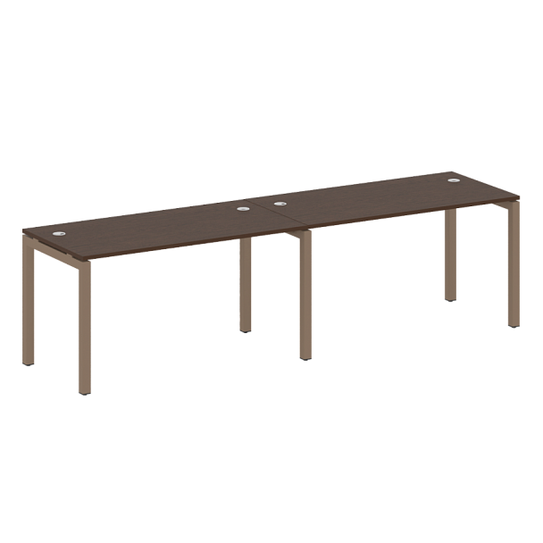 Metal System Quattro Р. ст. на 2 раб. места на П-образном м/к 50БП.СМ-2.3 Венге/Мокко металл 2800*720*750 - Вид 1