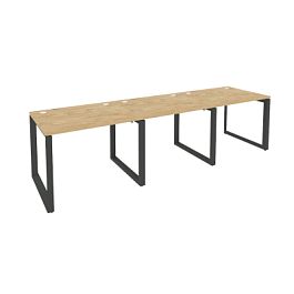 Onix Рабочая станция на О-образном м/к O.MO-RS-3.1.8 Тиквуд светлый/Антрацит металл 2940*800*750 - Фото предпросмотра