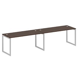Metal System Quattro Р. ст. на 2 раб. места на О-образном м/к 40БО.СМ-2.4 Венге/Серый металл 3200*720*750 - Фото предпросмотра