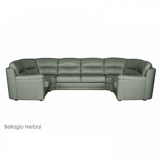 Угловой диван "Ливерпуль" 2 тумбы в коже - Вид 2