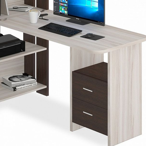 Стол компьютерный Домино Lite СТЛ-ОВ+С120Р Венге/Карамель - Вид 3