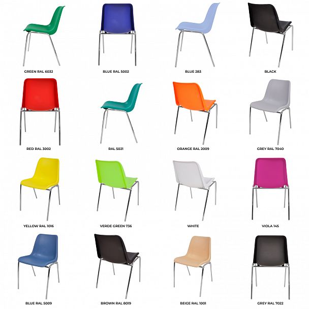 Стул Vicenza (4 ножки) Каркас хром, желтый, стопируемый - Вид 5