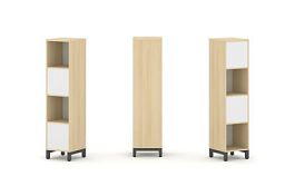 Стайл Проджект Набор стеллажа 2-х сторон., 4 яр. SN.NSD-411 Акация Лорка/Белый/Металл Антрацит 387*4 - Фото предпросмотра