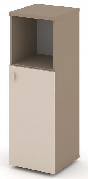 Шкаф средний узкий (1 низкий фасад ЛДСП)"ESTETICA" ES.SU-2.1  Капучино - Вид 2