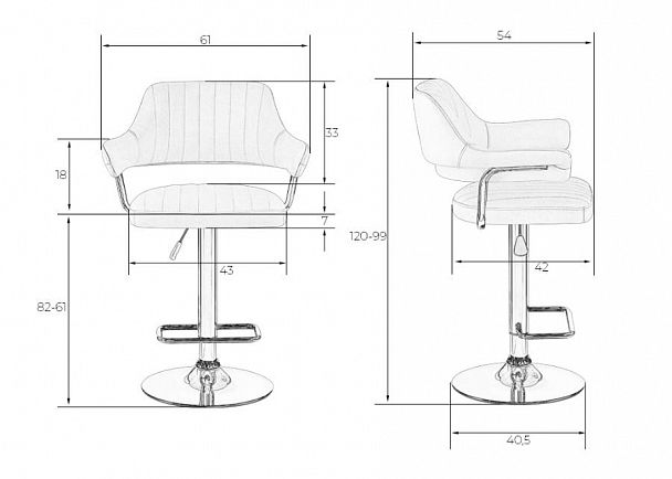 Стул барный DOBRIN CHARLY (коричневый) - Вид 8
