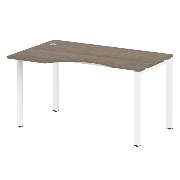 Metal System Стол криволинейный левый на П-образном м/к БП.СА-2 (L) Вяз/Белый металл 1400*900*750 - Вид 1