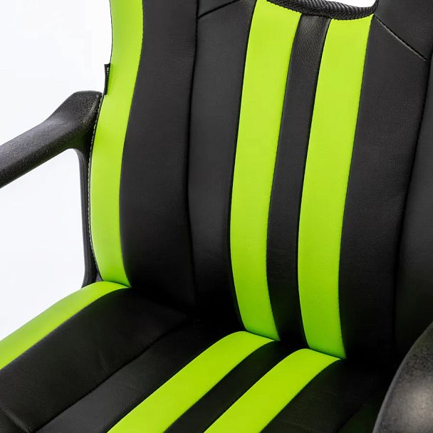 Кресло компьютерное BRABIX "Stripe GM-202", экокожа, черное/зеленое, 532511 - Вид 12