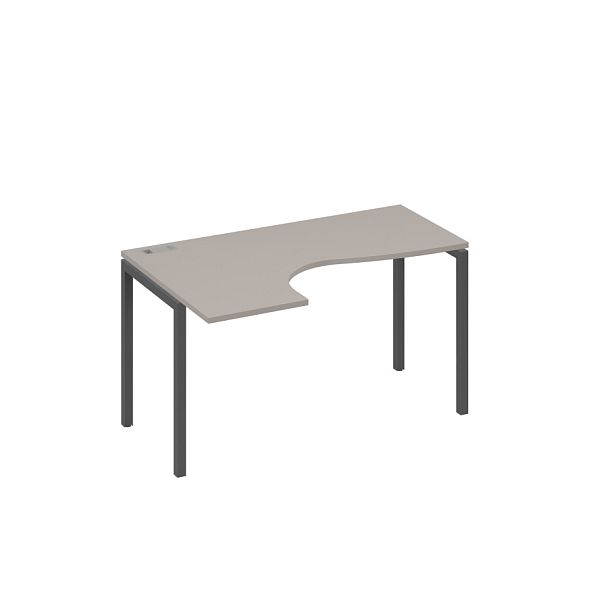Стол эргономичный левый "Классика" на металлокаркасе DUE A4 А4 Б2 033 БП мокко премиум / металлокаркас антрацит - Вид 1
