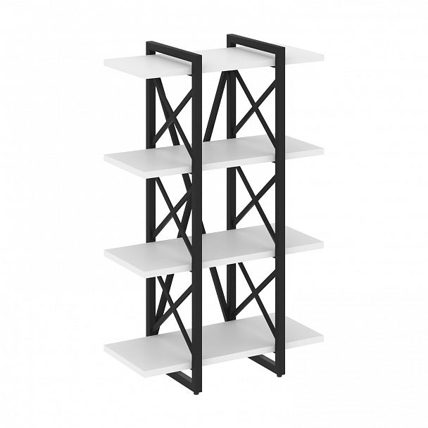 Стеллаж на опорах "Loft" VR.L-MST.O-4.4V белый бриллиант/черный - Вид 1