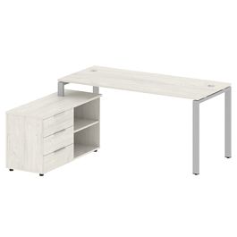 Metal System Р. ст. с тумбой на П-образном м/к БП.РС-СТС-2.4 (L) Дуб наварра/Серый металл 1700*1520*750 - Фото предпросмотра