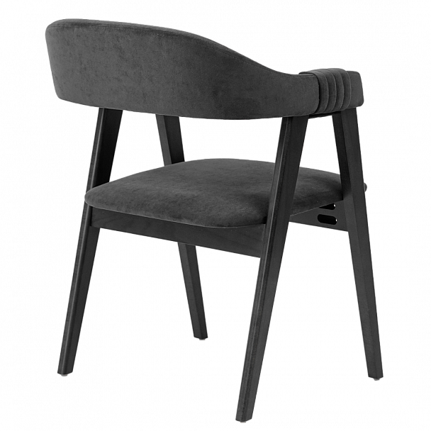 Полукресло Dolche, велюр чёрный Teddy 020, морилка черная - Вид 3