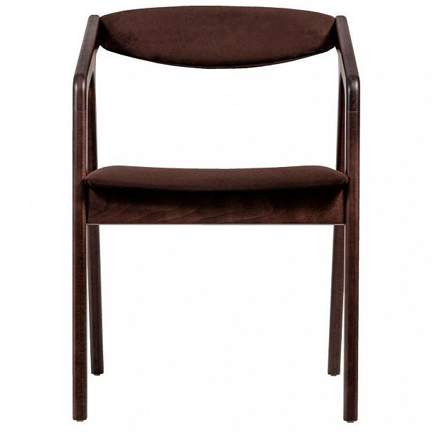 Стул деревянный для дома Fendi, коричневый велюр - Вид 4