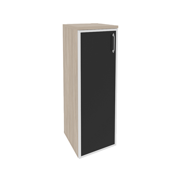 Onix Шкаф средний узкий левый O.SU-2.4 R (L) black Дуб аттик/Стекло black 400*420*1207 - Вид 1