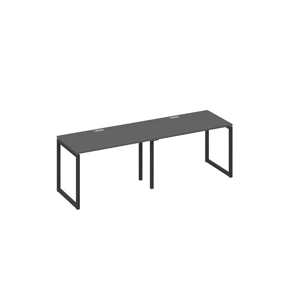 Рабочая станция на каркасе QUATTRO (2х120) A4 А4 Б4 013-2 БП антрацит премиум / металлокаркас антрацит - Вид 1
