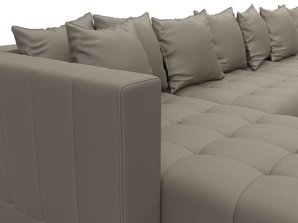 Диван П-образный Лига-052 НПБ МегаЛонг Экокожа бежевый - Вид 4
