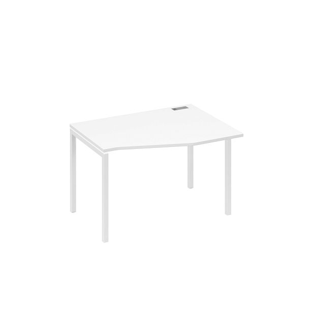 Стол эргономичный правый "Техно" на металлокаркасе DUE A4 А4 Б2 062 БП белый премиум / металлокаркас белый - Вид 1