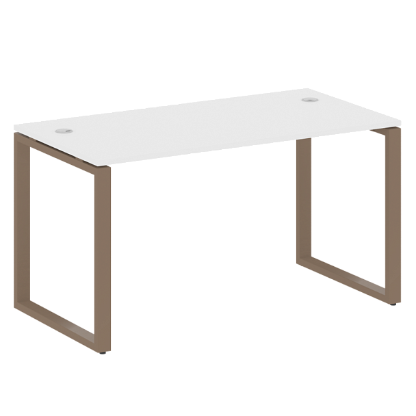Metal System Стол письменный на О-образном м/к БО.СП-3 Белый/Мокко металл 1400*720*750 - Вид 1