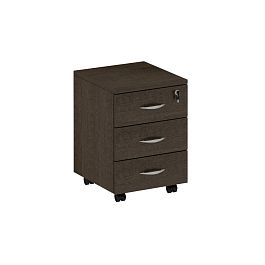 Тумба выкатная 3-ящичная с центральным замком Формула ФР 212 венге темный - Фото предпросмотра